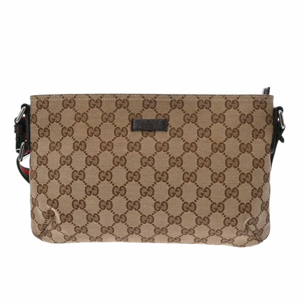 GUCCI GG beige canvas shoulder bag